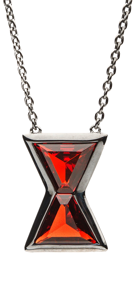 RockLove Black Widow Hourglass Necklace Jewelry