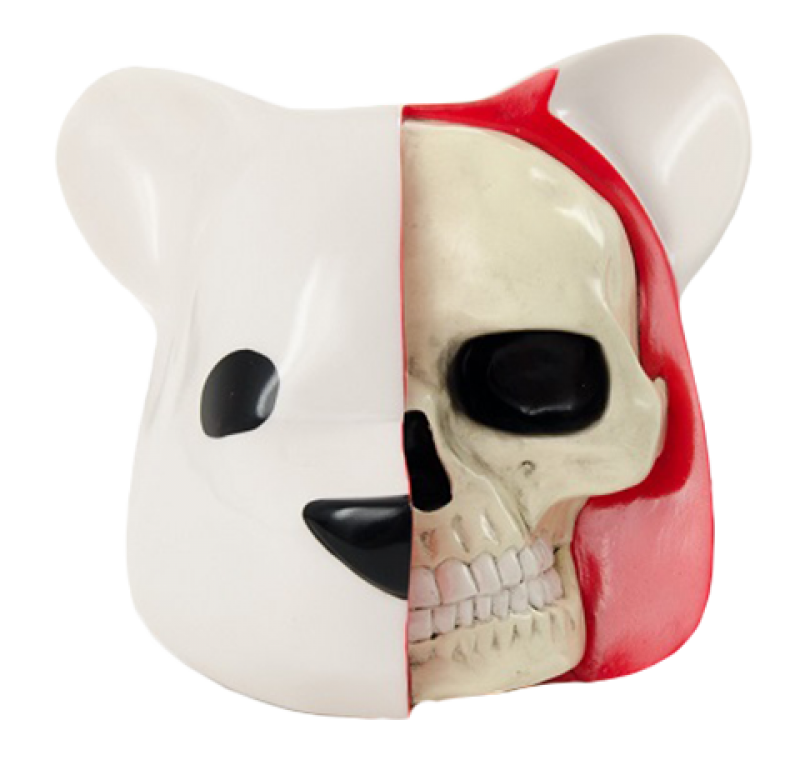 Dissected Bear Head (White) Vinyl Collectible by Clutter Studios