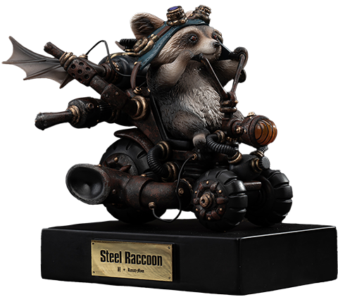 Manas SUM Steel Raccoon Statue