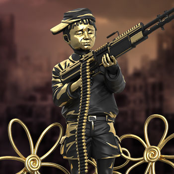 Crayon Shooter LA Gold Edition Polystone Statue by