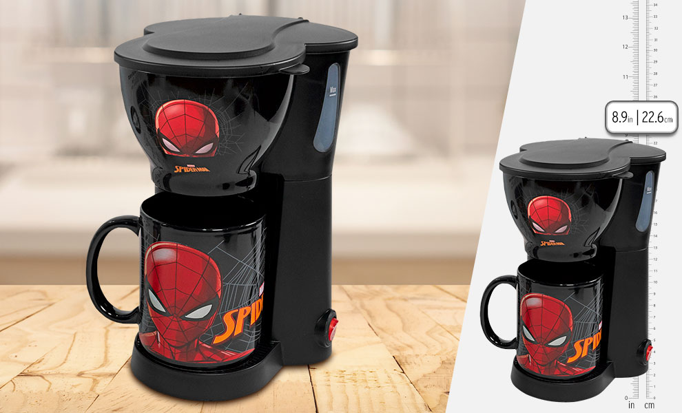 Uncanny Brands Single-Serve Black Marvel Spiderman Coffee Maker