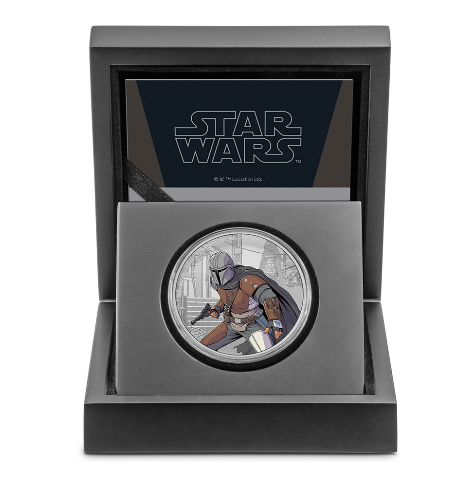 the mandalorian silver coin
