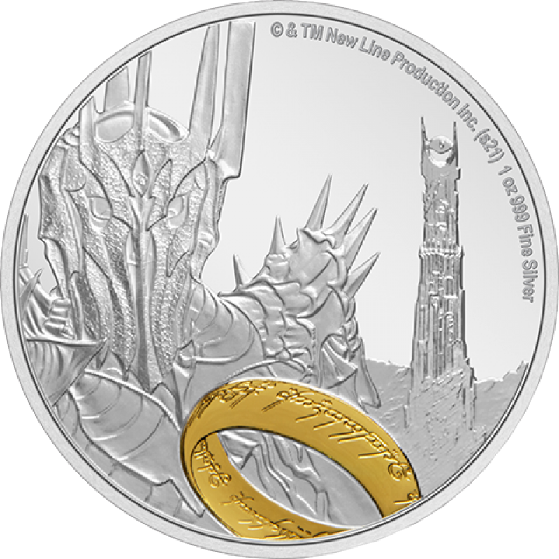 Sauron Silver Coin Silver Collectible by New Zealand Mint