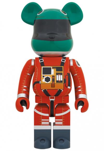 Be@rbrick Space Suit Green Helmet & Orange Suit Ver. 1000% Collectible  Figure by Medicom