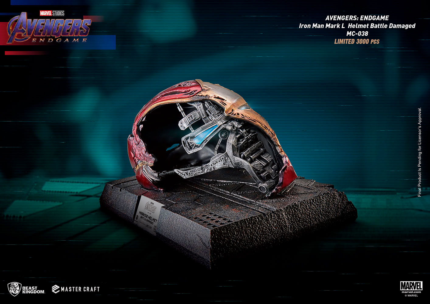 Mark 50 Battle Damaged Helmet Statue 