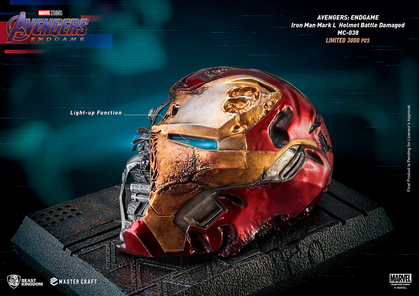 Mark 50 Battle Damaged Helmet Statue 
