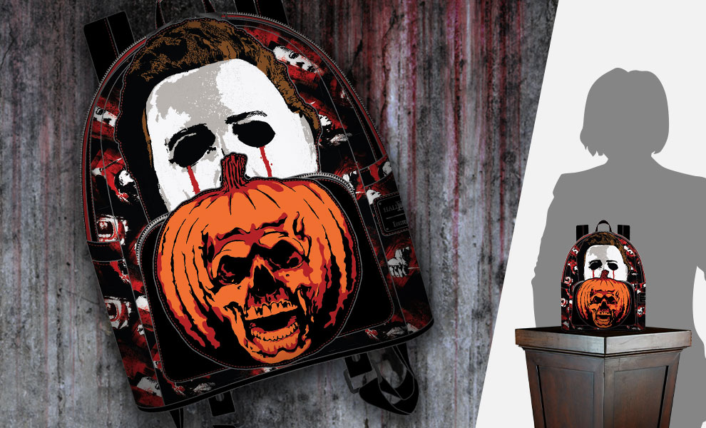 Gallery Feature Image of Michael Myers Pumpkin Mini Backpack Apparel - Click to open image gallery