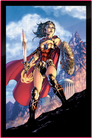 Wonder Woman Comic Cover LED Poster Sign (Large) Wall Light