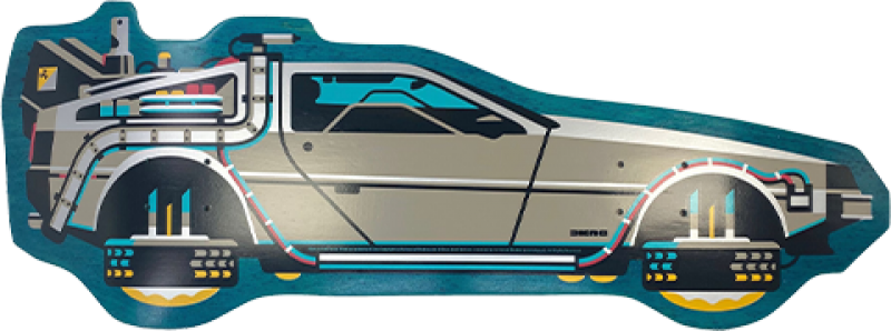 Back to The Future PART II DeLorean Shaped Skateboard Deck by 3D Retro