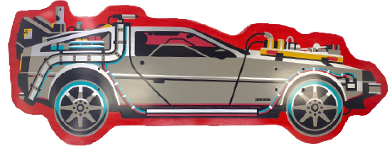 Back to The Future PART III DeLorean Shaped Skateboard Deck by 3D Retro
