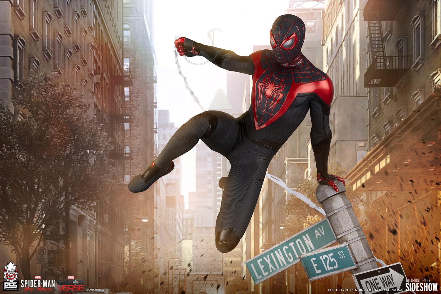 Spider-Man: Miles Morales Sixth Scale Diorama by PCS | Sideshow Collectibles