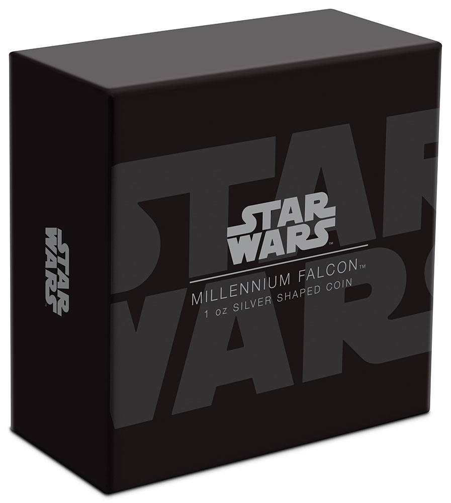 star wars millennium falcon silver coin