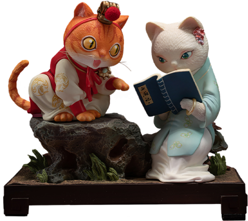 Bao and Dai Cat Figurine by Manas SUM
