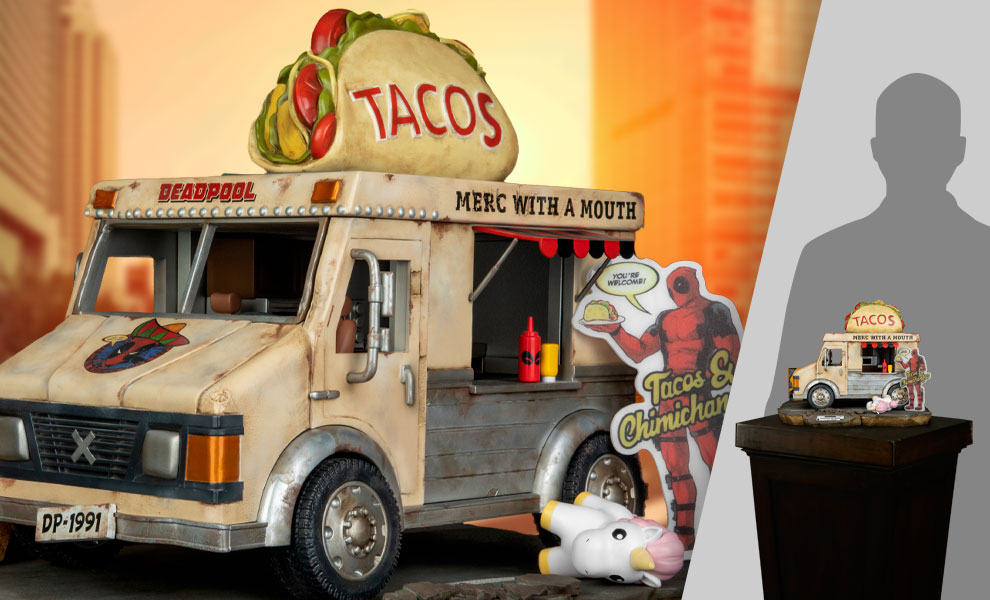 Gallery Feature Image of Deadpool's Taco Truck Polystone Statue - Click to open image gallery