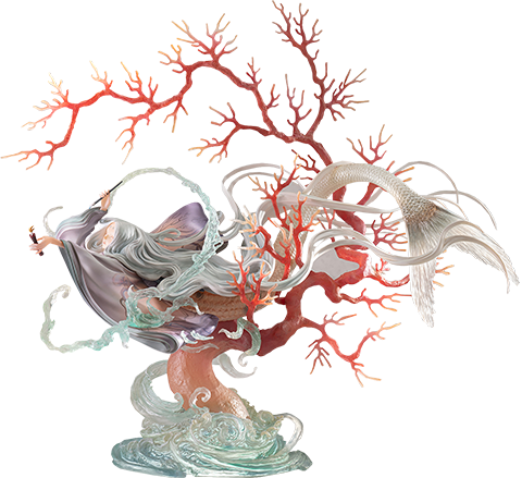 Manas SUM Red Candle and Mermaid (Red Coral) Figurine