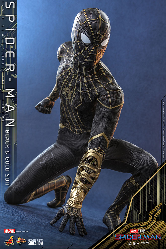 Spider Man Black Gold Suit Sixth Scale Collectible Figure By Hot Toys Sideshow Collectibles