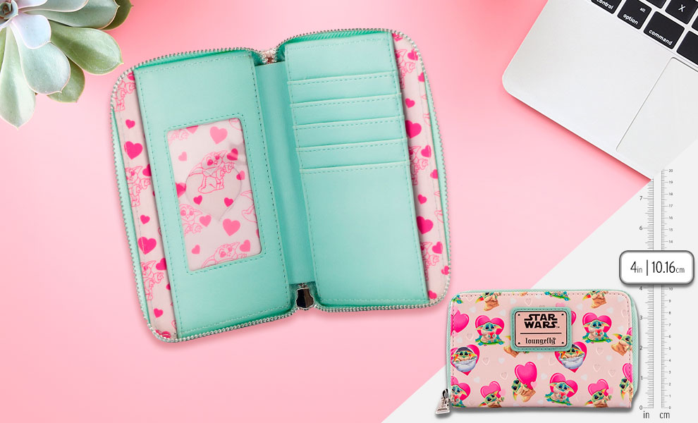 Gallery Feature Image of Grogu Valentines Zip Around Wallet Apparel - Click to open image gallery