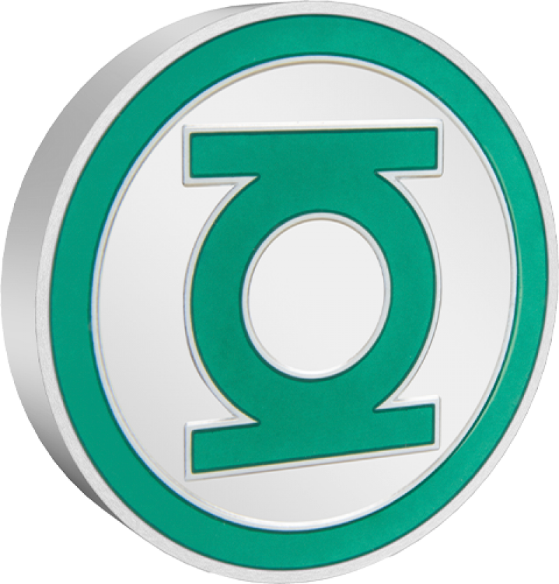 Green Lantern Logo 1oz Silver Coin Silver Collectible by New Zealand Mint