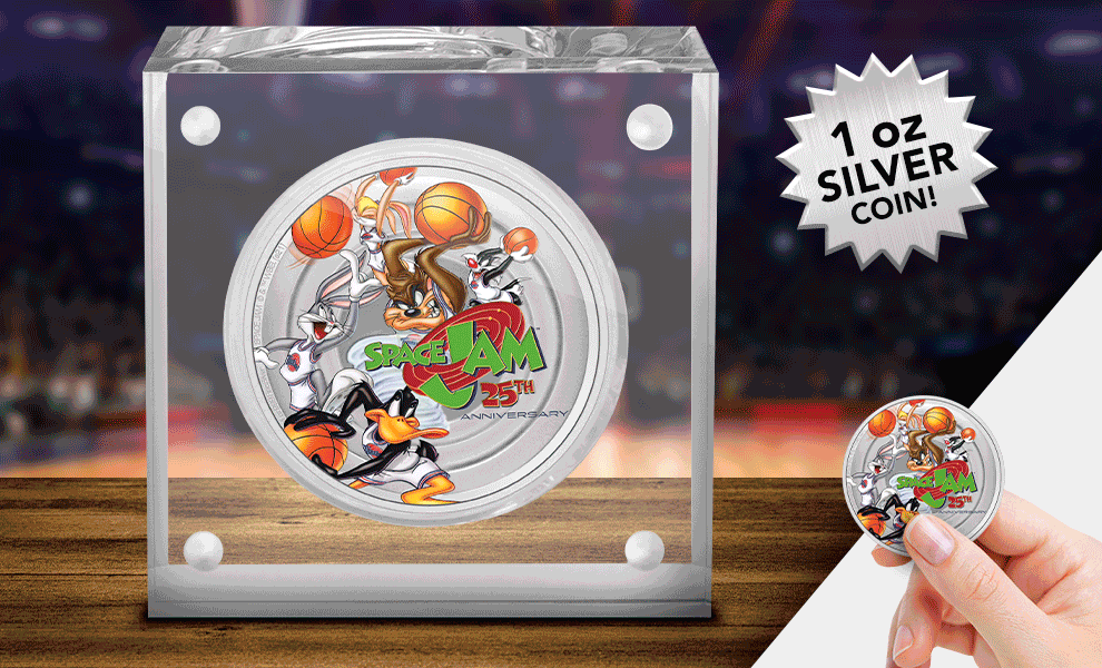 Gallery Feature Image of Space Jam 1oz Silver Coin Silver Collectible - Click to open image gallery