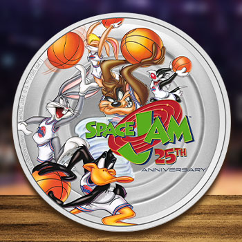 Ballon De Basket Spalding Space Jam Tune - Édition 25ème Anniversaire, Blanc - NEUF