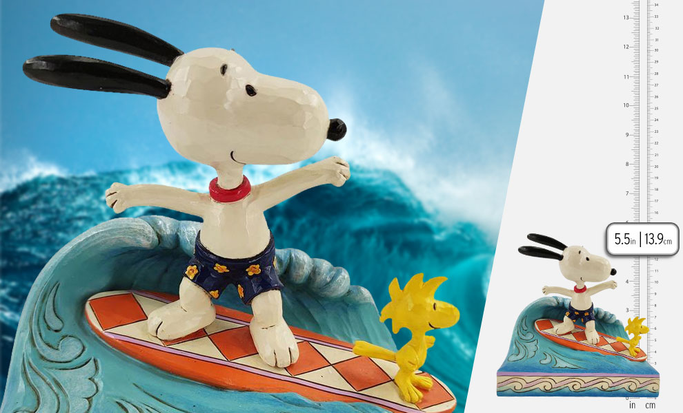 Snoopy & Woodstock Surfing Peanuts Figurine