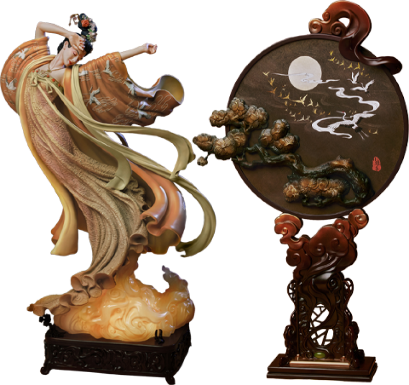 The Flying Princess Crane Statue Deluxe Statues by Infinity Studio