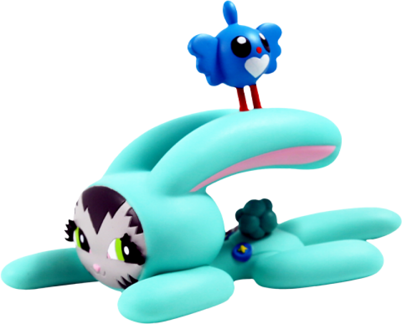 Bunny Kitty (Blue Teal) Vinyl Collectible by 3D Retro