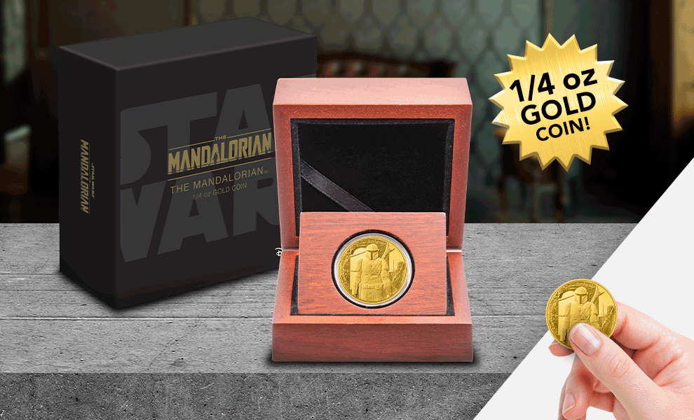 Gallery Feature Image of The Mandalorian™ ¼ oz Gold Coin Gold Collectible - Click to open image gallery