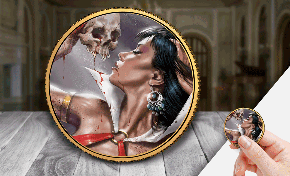 Gallery Feature Image of Vampirella (Lucio Parrillo) Gold Coin Gold Collectible - Click to open image gallery