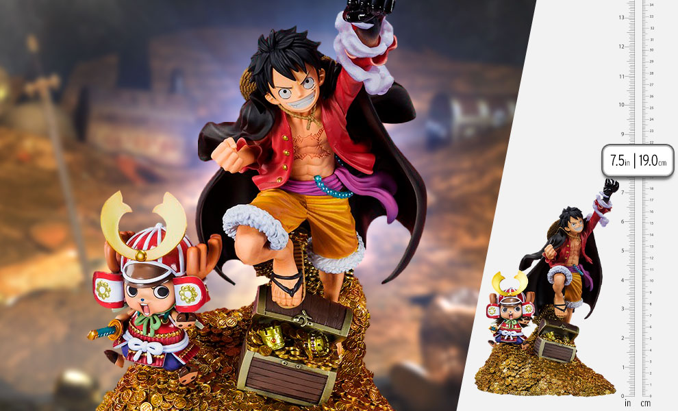 Bandai Figuarts Zero One Piece Monkey D. Luffy WT100 Commemorative Eiichiro  Oda Illustration Daikaizoku Hyakkei Figure (gold)