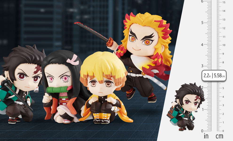 Bandai Demon Slayer Line Up Series Figuras de Ação, 4 Bonecas