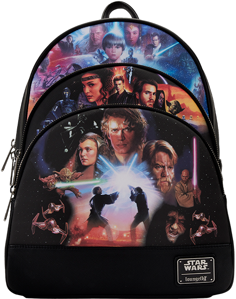 Loungefly Star Wars Trilogy 2 Triple Pocket Mini Backpack Apparel