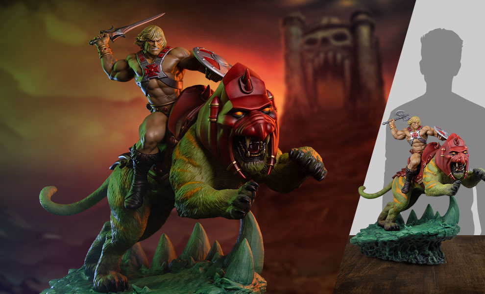 Gallery Feature Image of He-Man and Battle Cat Classic Deluxe Maquette - Click to open image gallery