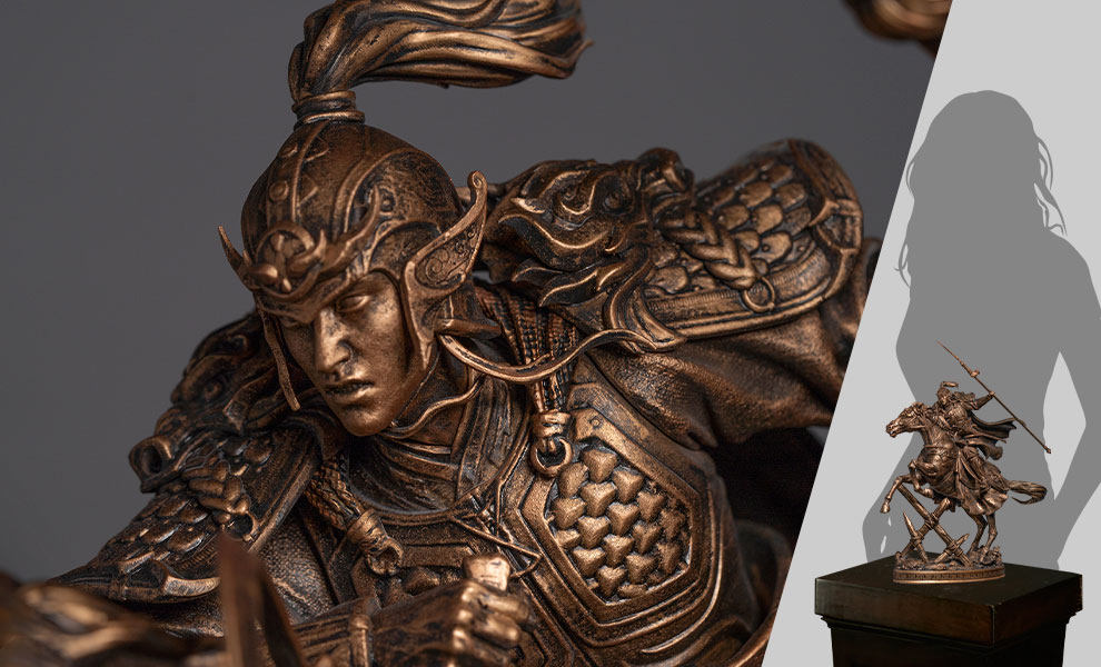 Gallery Feature Image of Three-Kingdoms Generals Zhao Yun Bronzed Edition Statue - Click to open image gallery