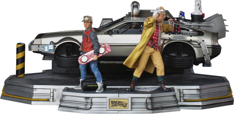 DeLorean Set Full Deluxe Version 1:10 Scale Statue by Iron Studios