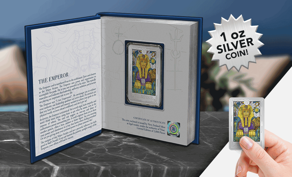 The Emperor 1oz Silver Coin Tarot Cards Silver Collectible