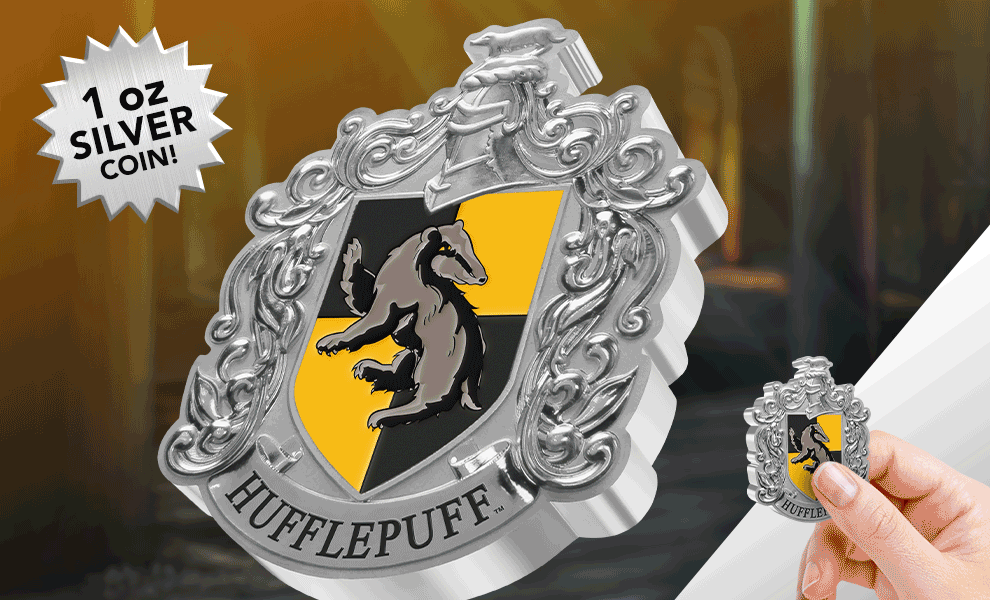 Gallery Feature Image of Hufflepuff House Banner 1oz Silver Coin Silver Collectible - Click to open image gallery