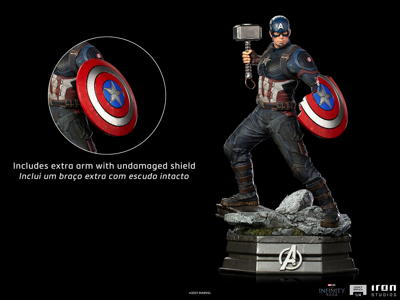 IRON STUDIOS : Avengers: Endgame - Captain America Legacy Replica 1/4 Scale Statue Captain-america__gallery_6169cae0c0023
