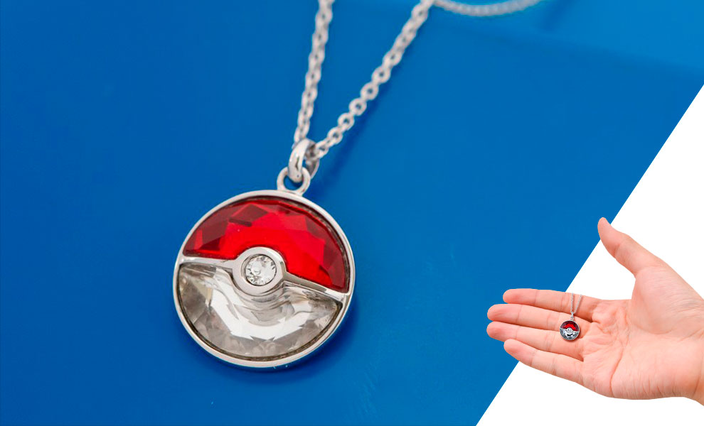 Gallery Feature Image of Crystal Poke Ball Necklace Jewelry - Click to open image gallery