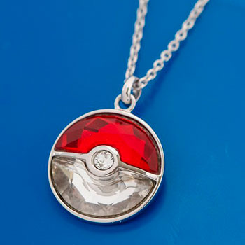 Collier Vintage Pokemon Pokeball Rouge - Chaîne Et Pendentif, Occasion