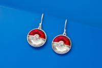 Gallery Image of Crystal Poke Ball Dangle Earrings Jewelry