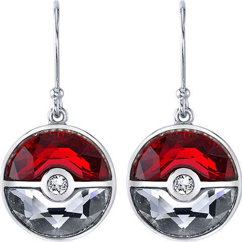 RockLove Crystal Poke Ball Dangle Earrings Jewelry