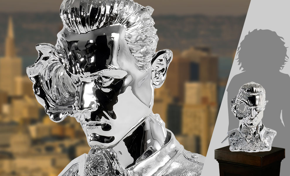 Gallery Feature Image of T-1000 Art Mask (Liquid Metal) Life-Size Bust - Click to open image gallery