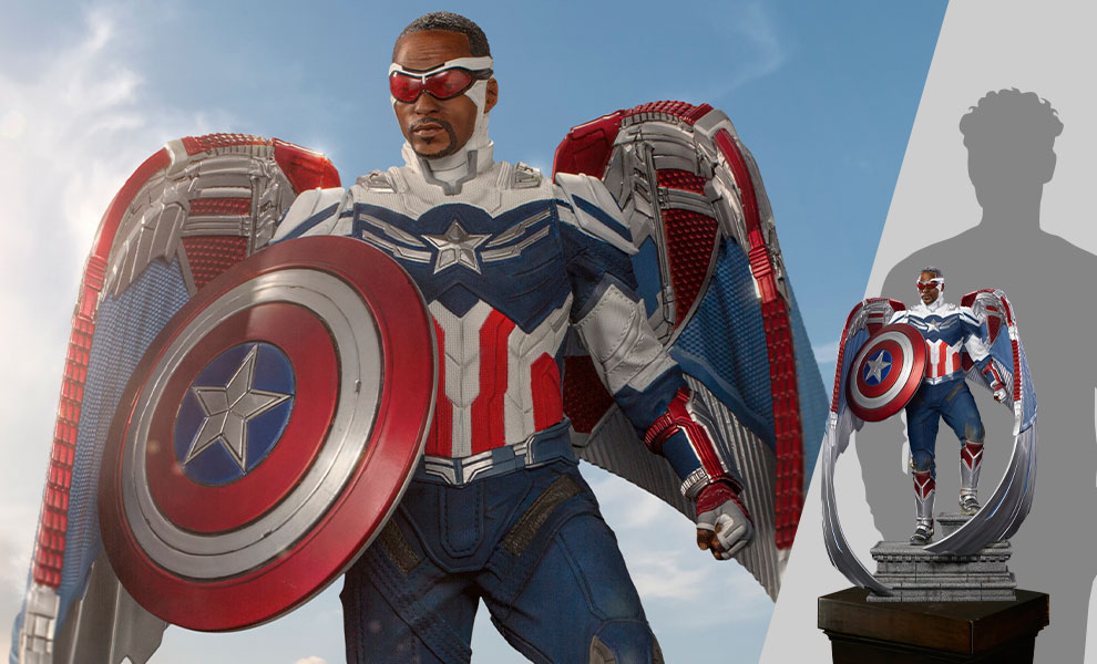 Gallery Feature Image of Captain America Sam Wilson (Closed Wings Version) Statue - Click to open image gallery