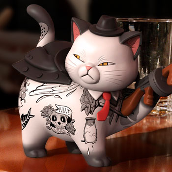 SyndiCats Purrface Polystone Statue by Mighty Jaxx