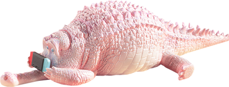 Crawling Crocodile (Peach) Figurine by Manas SUM
