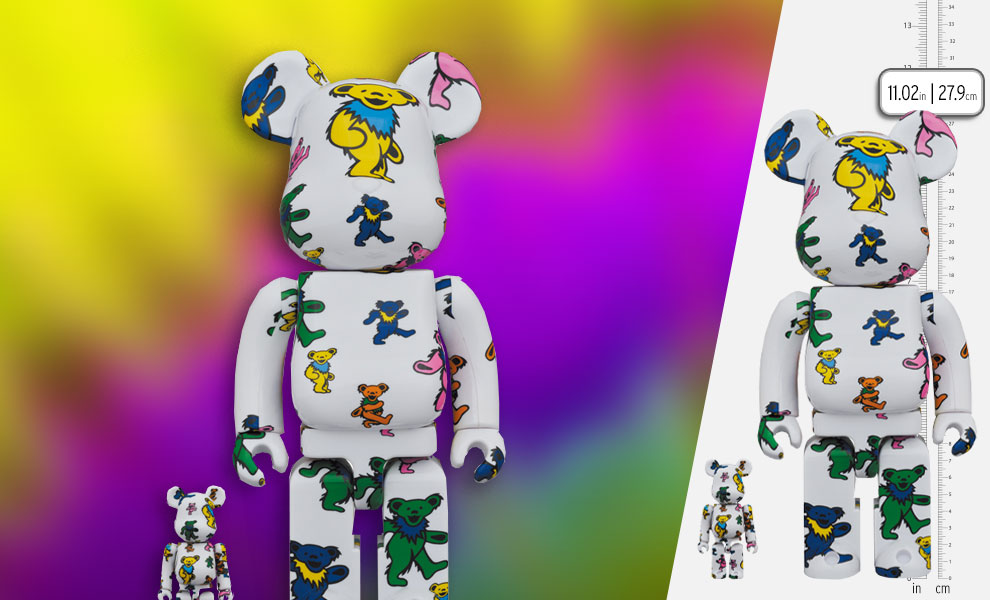 Gallery Feature Image of Be@rbrick Grateful Dead (Dancing Bear) 100％ and 400％ Set Bearbrick - Click to open image gallery
