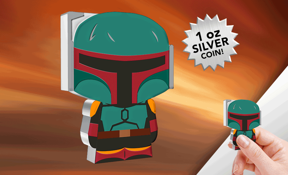 Gallery Feature Image of Boba Fett 1oz Silver Coin Silver Collectible - Click to open image gallery