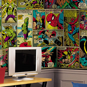 Marvel Classics Comic Panel Wallpaper Mural By Roommates Sideshow Collectibles