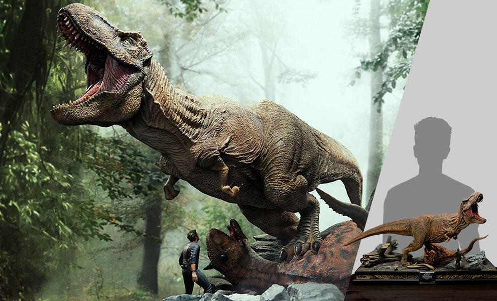 Gallery Feature Image of T-Rex & Carnotaurus Statue - Click to open image gallery